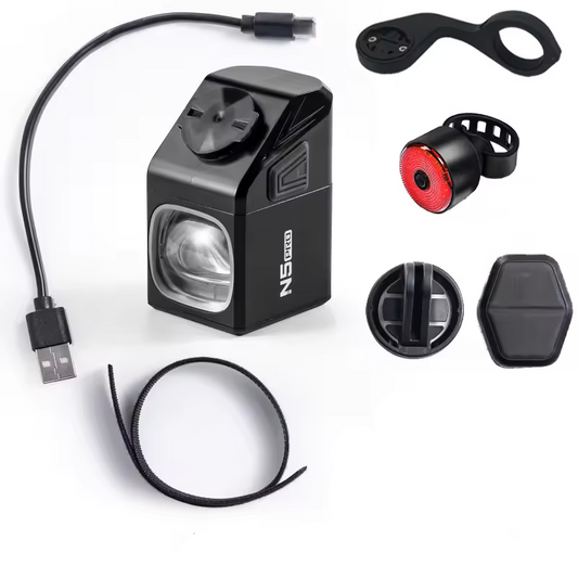 1000 Lumen USB Rechargeable Front Bike Light 5000mAh Set 2 Black-0